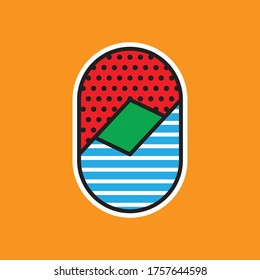Abstract Colorful Retro Pop Art Cartoon with Halftone Pattern Background Wallpaper. Vector Illustration. Available for all media printing.