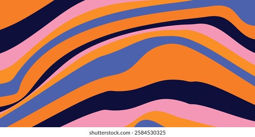 Abstract colorful retro psychedelic trippy background. Vector illustration design.