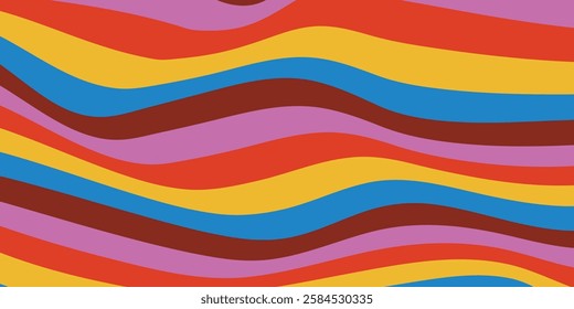 Abstract colorful retro psychedelic trippy background. Vector illustration design.