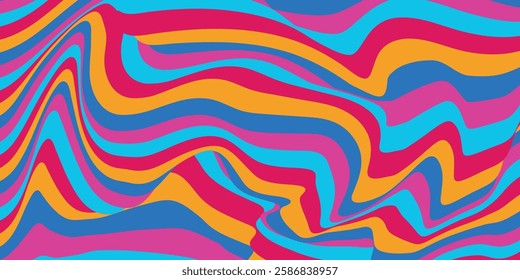 Abstract colorful retro psychedelic trippy background. Vector illustration design.