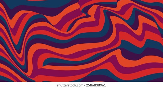 Abstract colorful retro psychedelic trippy background. Vector illustration design.