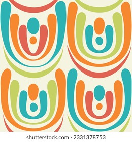 Abstract colorful retro seamless pattern