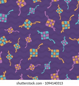 Abstract colorful rhombus eid ramadhan mubarak. A playful, modern, and flexible pattern for brand who has cute and fun style. Repeated pattern. Happy, bright, and magical mood.