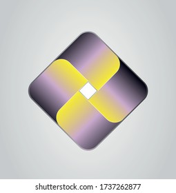 Abstract colorful ribbon logo symbol