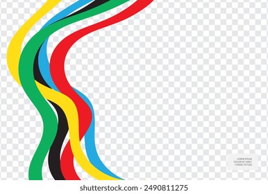 Abstract colorful ribbons on transparent layers