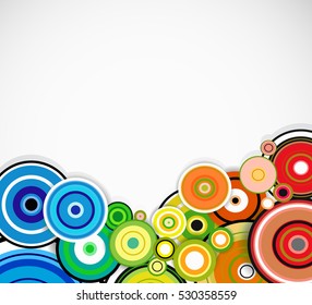 Abstract colorful rings background. Vector