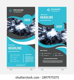 abstract colorful roll up banner creative vector template design blue  butcher 