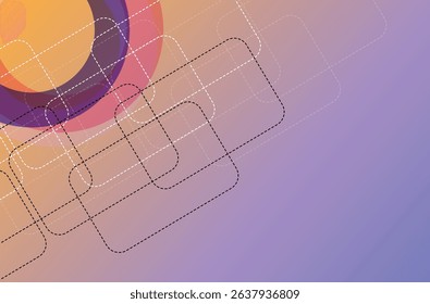 Abstract colorful round circle background with geometric shapes pattern. Vector illustration in flat style..Design element for poster, card, banner, flyer.