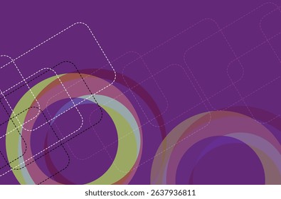 Abstract colorful round circle background with geometric shapes pattern. Vector illustration in flat style..Design element for poster, card, banner, flyer.