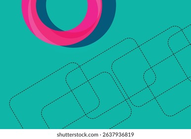 Abstract colorful round circle background with geometric shapes pattern. Vector illustration in flat style..Design element for poster, card, banner, flyer.