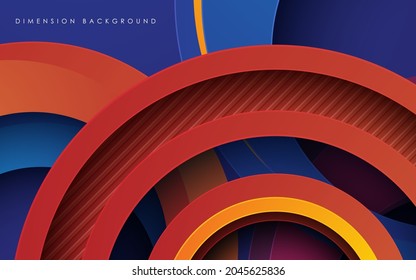 Abstract colorful round dimension layers background