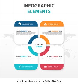 Abstract colorful round rectangle business Infographics elements, presentation template flat design vector illustration for web design marketing advertising