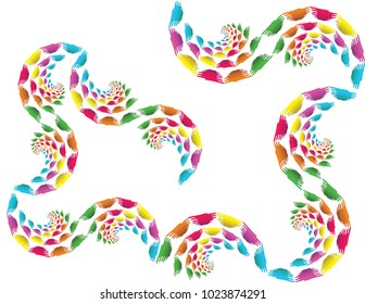 Abstract colorful round shape continuous line