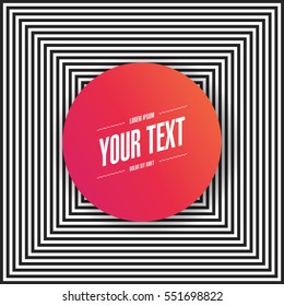 Abstract colorful round text box design with minimal black and white background 
Eps 10 stock vector illustration 