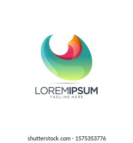 Abstract Colorful Rounded Logo Vector Template