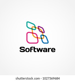 Abstract Colorful Rounded Square Technology Logo Sign Symbol Icon