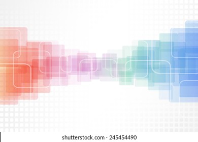 Abstract Colorful Rounded Squares Vector Background.