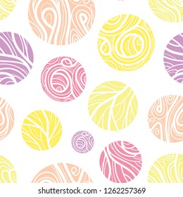 Abstract colorful rounds with natural waves seamless background pattern design