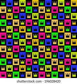 Abstract colorful royal seamless pattern. 
