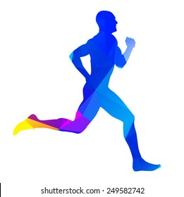 Abstract Colorful Runner Silhouette