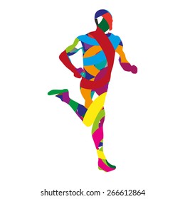 Abstract colorful running man