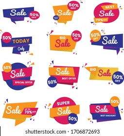 Abstract Colorful sale banner designs in white colour background