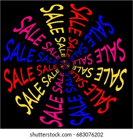Abstract colorful sale poster, Sale poster in dartboard style