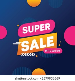 Abstract colorful sales background 50% off
