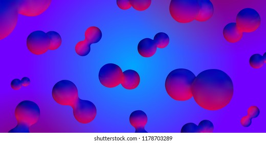Resumen Coloridas Moléculas Saturadas de Fondo Creativo con Marco Blanco. Fondo horizontal moderno Ilustración vectorial.