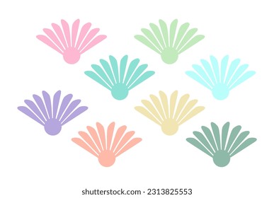 Abstract Colorful Scallop Seashell Vector Illustration