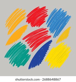 Abstrakte farbige Schriftzüge auf grauem Hintergrund