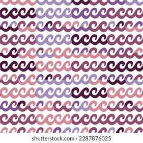 Abstract Colorful Sea Wave Stripes Seamless Vector Pattern Perfect for Swimwear Fabric Print or Wrapping Paper Lilac Tones
