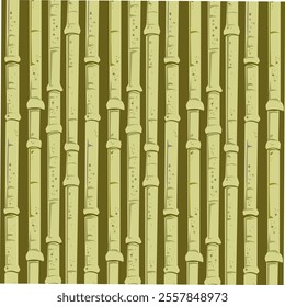 Abstract colorful seamless bamboo branches pattern art vector . Landscape of isolated bamboo trees wallpaper. nature Bamboo forest stems wallpaper. Decorative Jungle bamboo texture tree background.