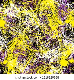 Abstract colorful seamless chaotic pattern with urban geometric elements , for textile. Modern grunge background.