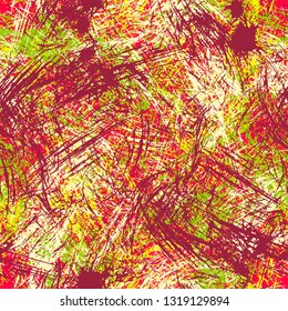 Abstract colorful seamless chaotic pattern with urban geometric elements , for textile. Modern grunge background.