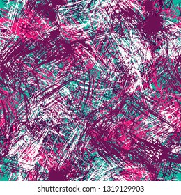 Abstract colorful seamless chaotic pattern with urban geometric elements , for textile. Modern grunge background.