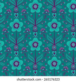 Abstract colorful seamless floral background