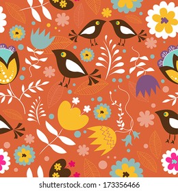 abstract colorful seamless floral pattern