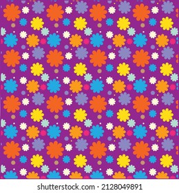 Abstract colorful seamless flowers background,vector floral  illustration pattern,wallpaper design.

