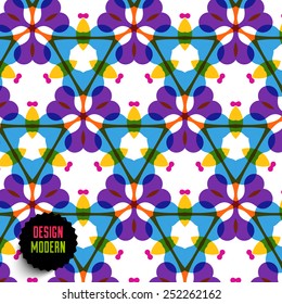 Abstract Colorful Seamless Geometric Mosaic. Pattern for Abstract Backgrounds, Cards, Banners, Placards and Posters Designs. Black Label for Company Logotype.
