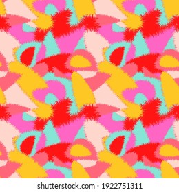 Abstract colorful seamless pattern with chaotic shapes