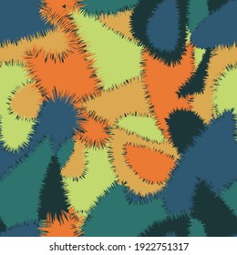 Abstract colorful seamless pattern with chaotic shapes