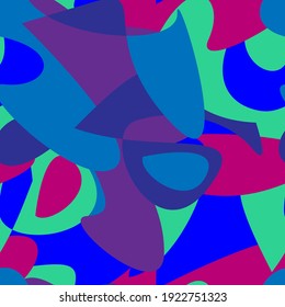 Abstract colorful seamless pattern with chaotic shapes