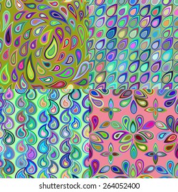 Abstract colorful seamless pattern created from elements teardrop shape.