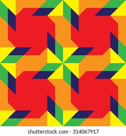 Abstract colorful seamless pattern of different geometrical shapes