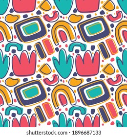 abstract colorful seamless pattern doodle. abstract seamless pattern doodle