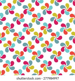 Abstract colorful seamless pattern. Abstract flowers on a white background.