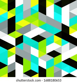 Abstract colorful seamless pattern of geometric shapes. Vector background