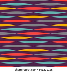 Abstract colorful seamless pattern of geometric shapes in vector. Wave lines backgrounds.