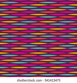 Abstract colorful seamless pattern of geometric shapes in vector. Wave lines backgrounds.